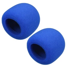 2PCS Thicken Sponge Foam Mic Cover Handheld Microphone Windscreen Blue for KTV