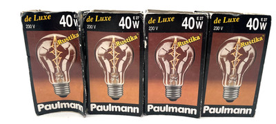 4 Stück Paulmann 548.40 Rustika 40W E27 230V de Luxe Glühlampe klar Neu