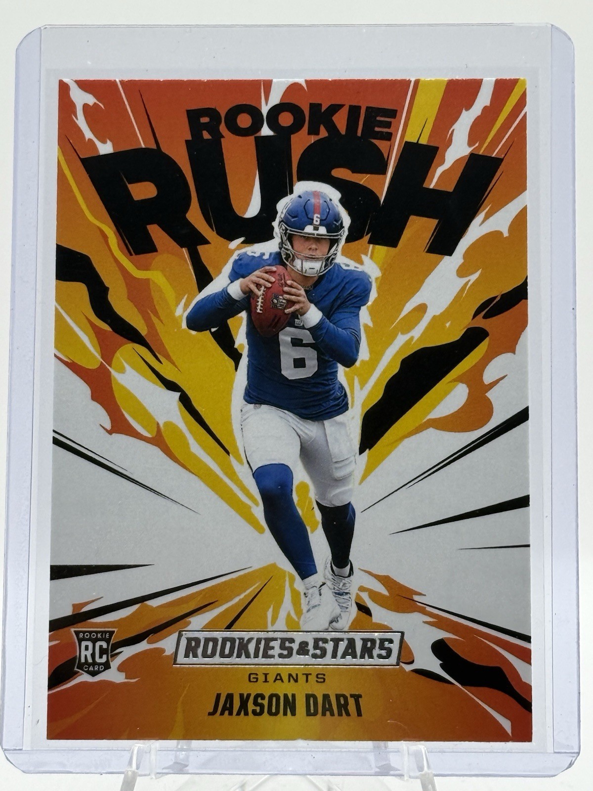 Jaxson Dart 2025 Panini Rookies & Stars Rookie Rush #6 Giants B