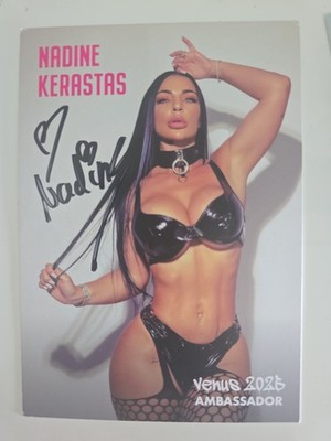 NADINE KERASTAS AUTOGRAMM SIGNIERT AUTOGRAPH SIGNED Autogrammkarte Erotik MODEL