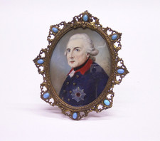 FRIEDRICH II. DER GRO&szlig;E, DER ALTE FRITZ,MINIATURMALEREI UM 1870/80 NACH A. GRAFF