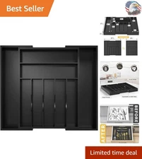 Versatile Expandable Cutlery Tray – Stylish Bamboo Utenil Holder for Your Home