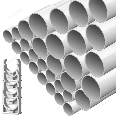 COSHALL Elektrorohr Stangenrohr Leerrohr M20 25 32 PVC Installation Kabel Rohr+Schellen