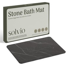 Quick Dry Non-Slip Diatomaceous Earth Bath Mat 24x16 - Modern Charcoal Design