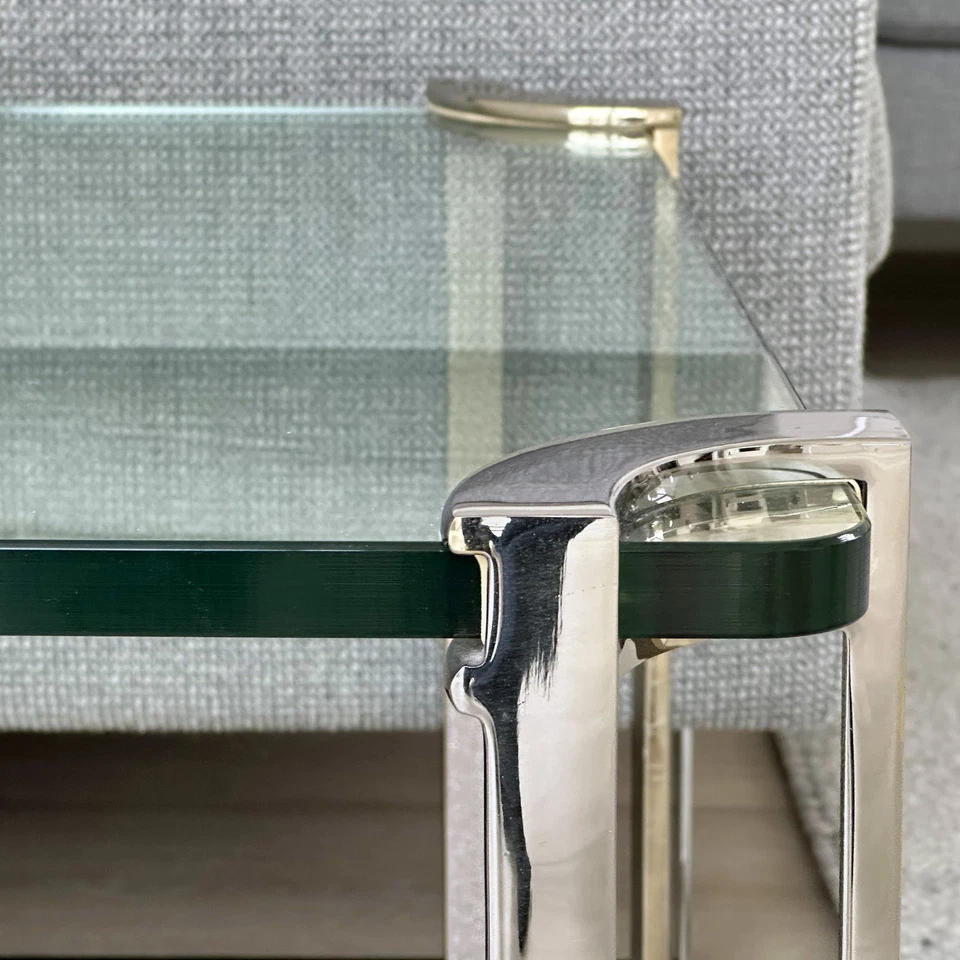 2 hochwertige Design Glastische Couchtische Beistelltische 70 x 70 X 45 cm - Bild 4 von 4