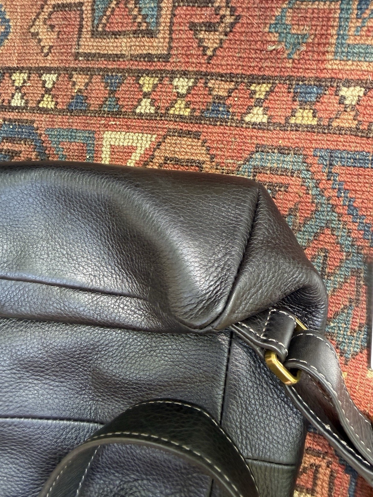 FOSSIL VICKERY Black LEATHER DRAWSTRING SMALL Mini BACKPACK — image 13
