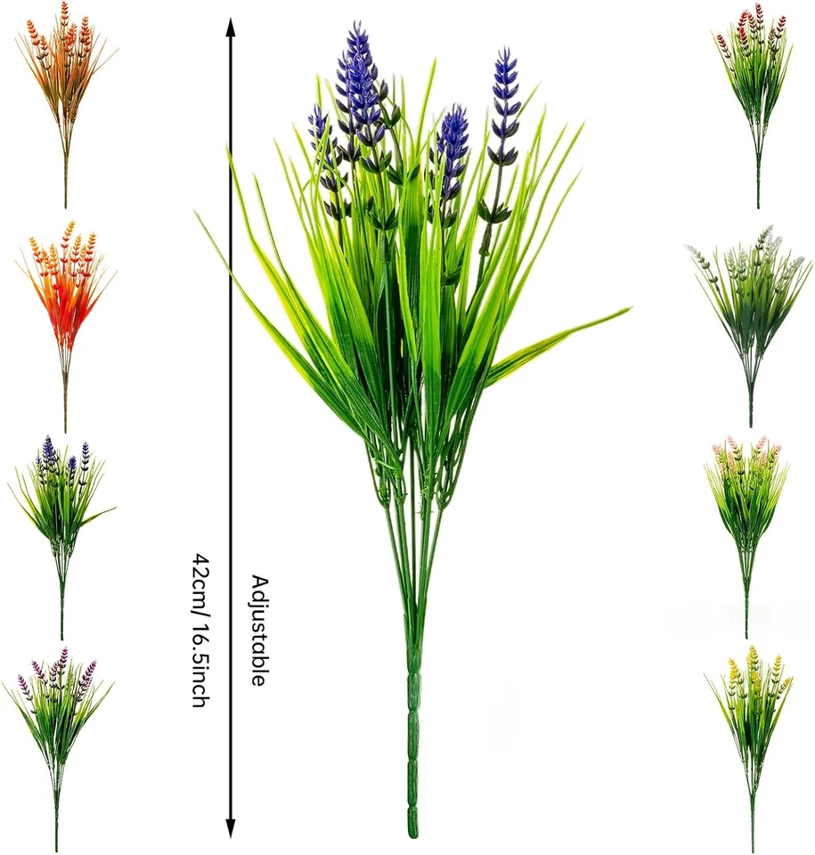 12 комплектов искусственных растений уличная искусственная трава с цветами лаванды искусственное ультрафиолетовое излучение - Изображение 2 из 4