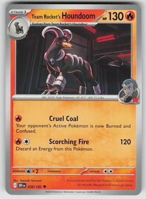 Team Rocket's Houndoom 038/182 Uncommon Destined Rivals Pokemon Near Mint