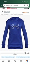 Under Armour Girls YLG Armour Fleece Big Logo Royal Blue Hoodie