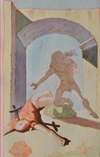 Salvador DALI: Tod Für Das Kreuz, Signierte ESTAMPE, 1948