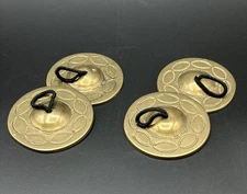 2 Pairs Finger Cymbals Belly Dancing Singing Brass w Elastic Finger Straps 2.75"