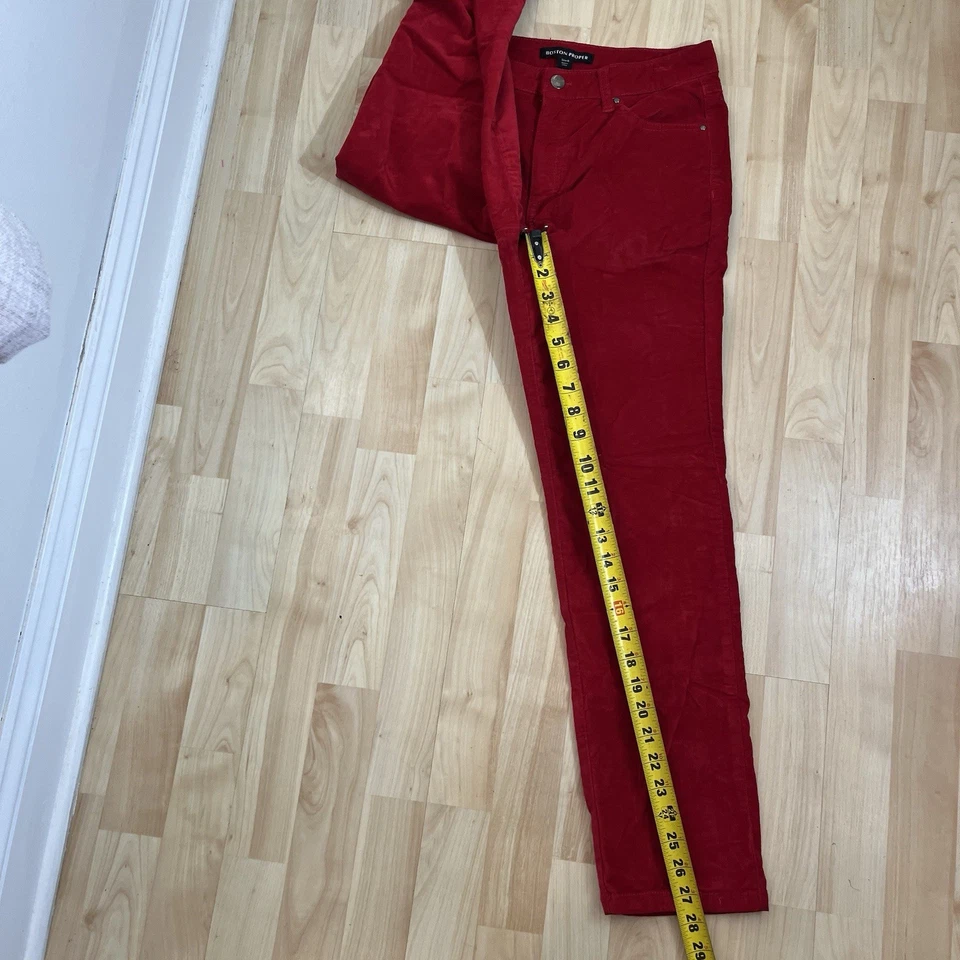 Pantalones de gamuza Boston Proper rojos de pierna recta para mujer cintura alta talla 8 Foto 3 de 4