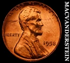 1958 Lincoln Wheat Cent- Red Choice Gem Brilliant Uncirculated Luster #i3411