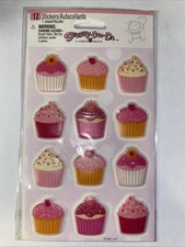 Cupcake Puffy Sticker Sheet Scrapbook Planner Craft Stickers