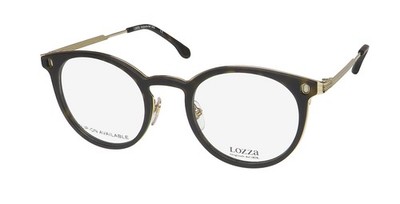 NEW LOZZA VL2376 EYEGLASSES FULL-RIM TORTOISE METAL & PLASTIC ROUND 48-21-140