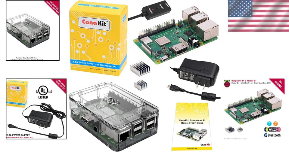 Raspberry Pi 3 B+ Complete Set: 1 GB RAM, Case, Power Supply & Quick-Start Guide - Image 2 of 4