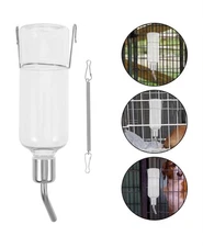 Pet Water Bottle Hanging Dispenser Automatic Feeding Stainless Steel Nozzle