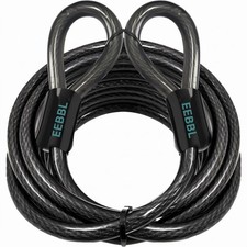 20 Ft Commercial Heavy Duty Security Cable with Loops, 1/2 in Braided Steel Wire