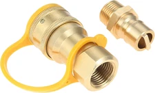 1/2" Gas Quick Connect Kit, Disconnect Connector with Male Insert Plug, Solid Br