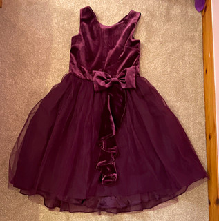 Monsoon Girls Tulle Bow V Neck Dress Purple 14 15Y (worn once as a bridesmaid)