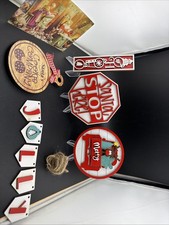 Set Of Wooden Christmas Signs And Decorations   