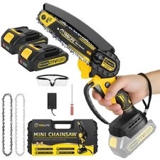 6inch Mini Chainsaw, Handheld Electric Battery Powered Chainsaw for Tree Cutt...