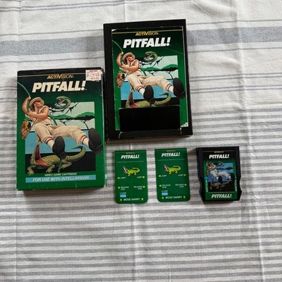 1982 Pitfall Activision Intellivision Game Cartridge, Box, Overlays & Manual CIB