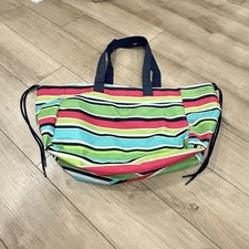 Thirty One New Day Organizing Utility Tote Bag 26"x16" Preppy Pop Stripe 31 Logo