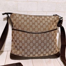 Borsa a tracolla Gucci GG in tela marrone autentica I0318419