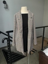 Multi colored houndstooth overcoat  Brand: old navy Size Medium