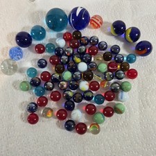 Mixed Lot Of 80 Vintage Glass Marbles