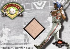 Vladimir Guerrero relic bat patch baseball card 2001 Fleer Platinum #VG