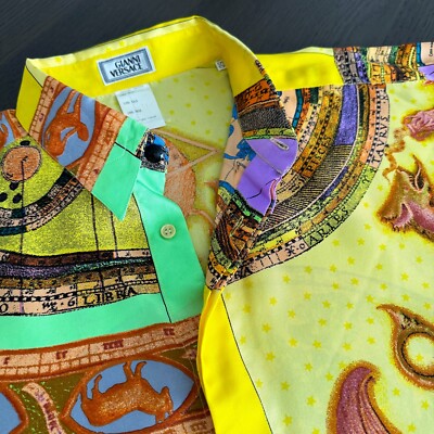 GIANNI VERSACE silk shirt Astrology print size IT 50 from S