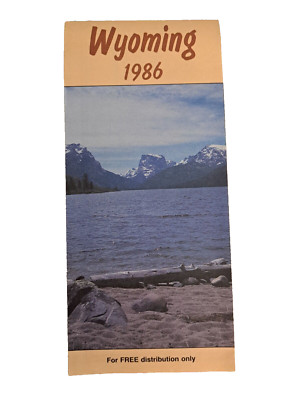 1986 Wyoming State Map Travel