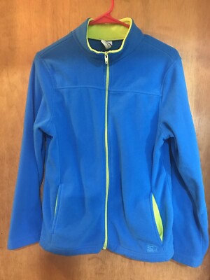 Starter Zip Up Sweat Jacket Coat Aqua Blue & Neon Green Size Youth XL (14-16)