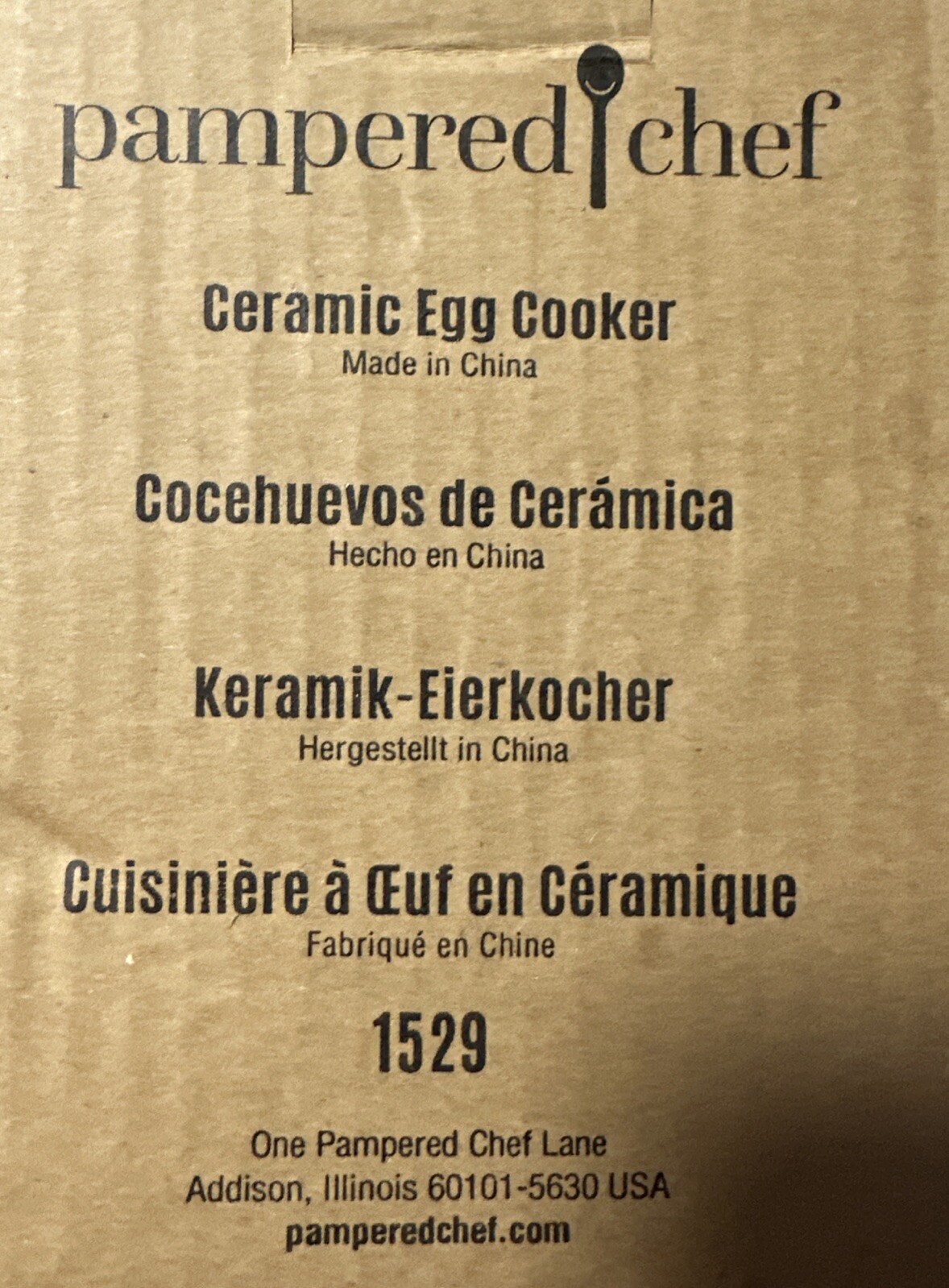 Egg Cooker Pampered Chef Ceramic with Directions and Recipes New In Box