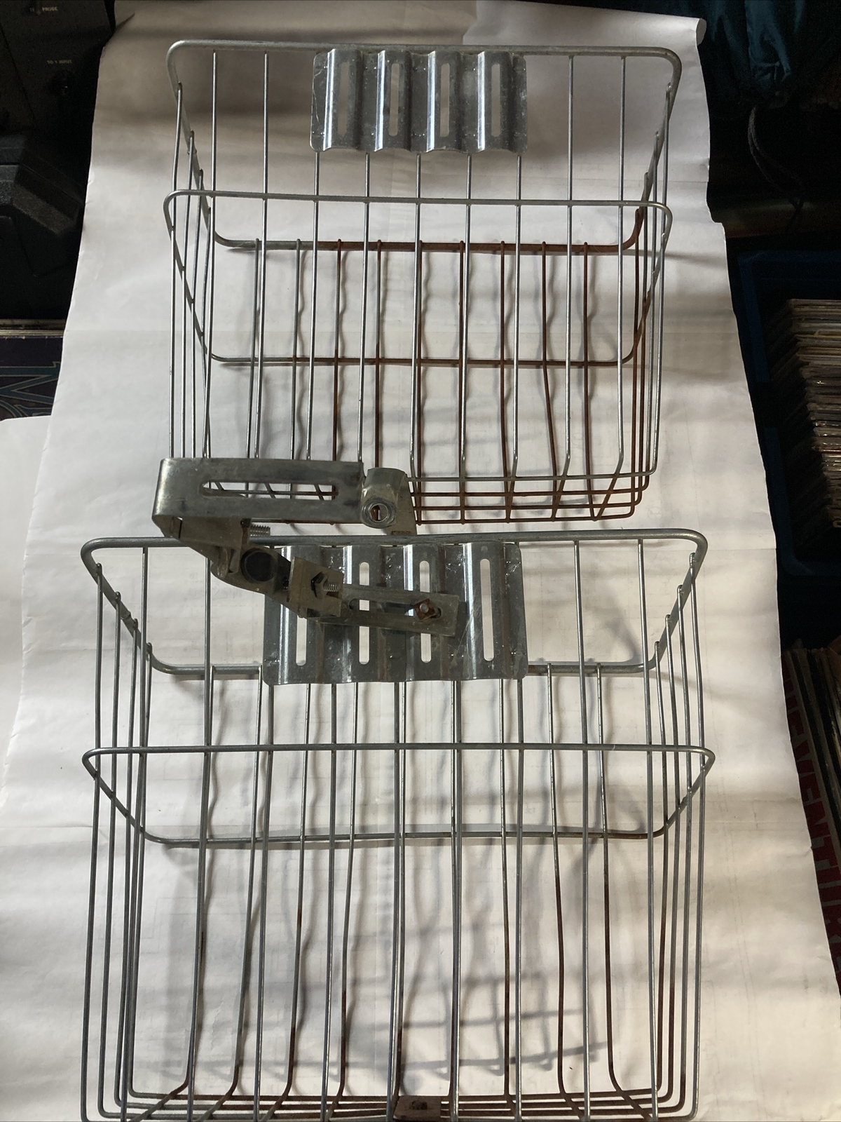 Vintage Androck Cruiser Rear Twin Wire Bicycle Baskets Schwinn Style