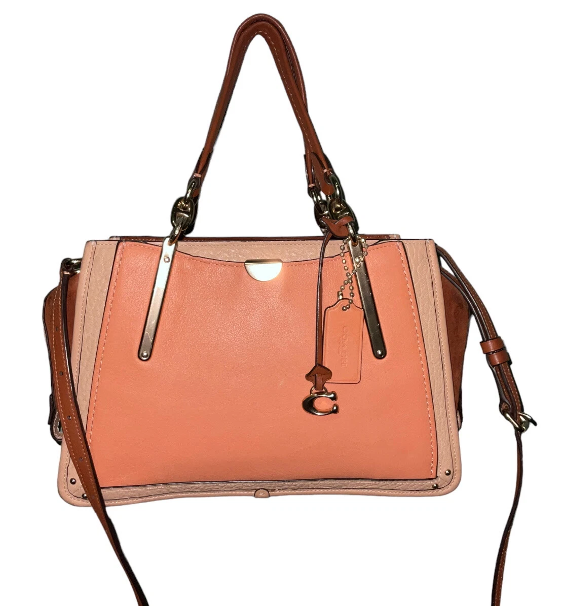 Coach Sunrise Multi Dreamer In Colorblock Satchel Leather Bag. EUC