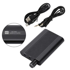 HIFI Heavy Bass Headphone Amplifier Portable Headset AMP 3.5mm AUX Audio Port E