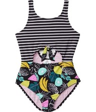 Volcom L98602 Kids Black Juiced One-Piece Swimsuit Size 14