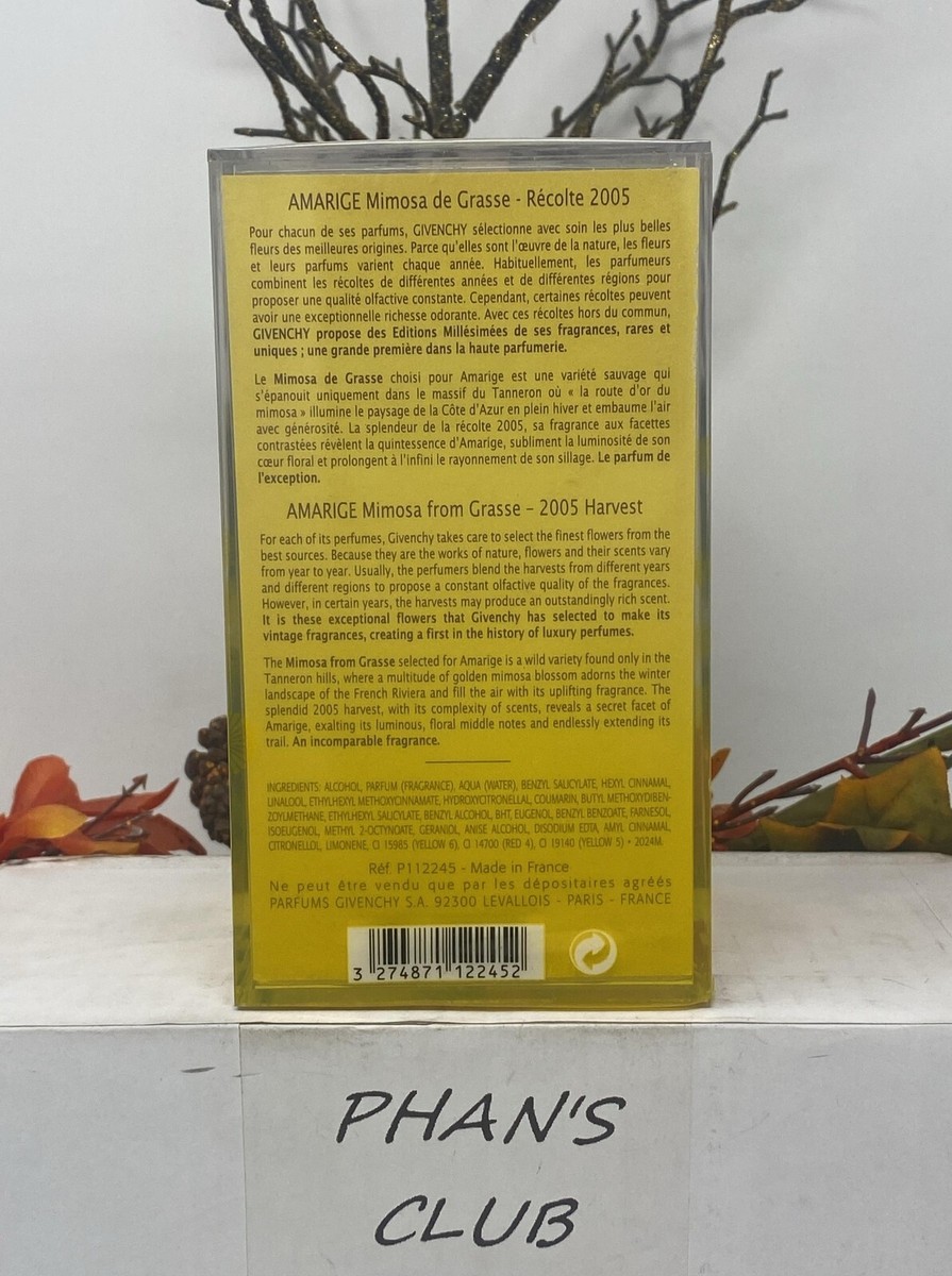 Givenchy Amarige Mimosa De Grasse 2005 Harvest Millesime EDT Spray