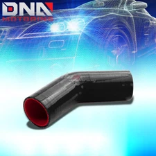 1.75" 45-DEGREE ELBOW COUPLER 3-PLY BLACK/RED SILICONE HOSE FOR INTERCOOLER PIPE