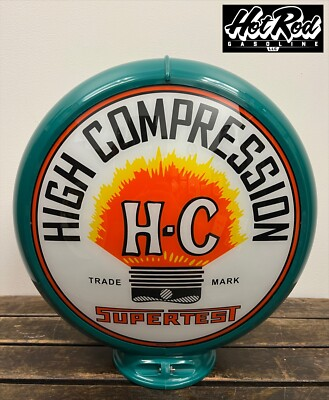 #ad #ad SUPERTEST H C GASOLINE Reproduction 13.5quot; Gas Pump Globe Green Body $175.00