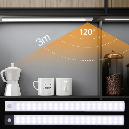 LED Motion Sensor Under Cabinet Closet Light USB Rechargeable Kitchen Lamp Strip - Picture 5 of 15