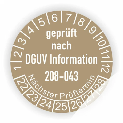 Prüfplaketten Regal Prüfung Wartung -Geprüft nach DGUV Info 208-043- Ø:20-50mm - Bild 8 von 8