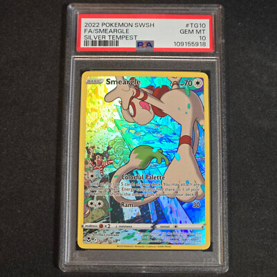PSA 10 Gem Mint 2022 Pokemon SWSH Full Art Smeargle TG10/TG30 Silver  Tempest