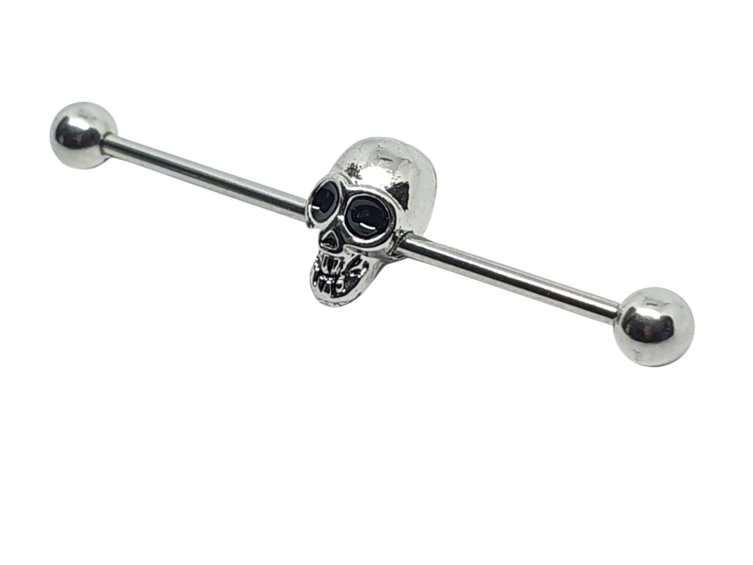 Skull Face Scaffold 40mm Bar 14g (1.6mm) Surgical Steel Body Piercing Jewellery