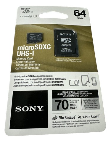 Sony microSDXC Card 64GB Class 10 Model Includes SD Card Adapter