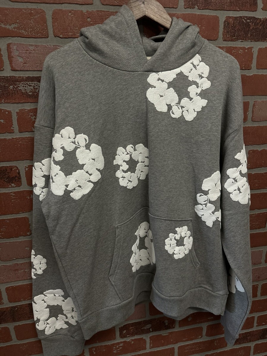 Size L New Denim Tears The Cotton Wreath Sweatshirt Grey 100
