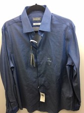Michael Korse Regular Fit Air Soft Stretch Blue Mens Shirt Size 16 34/35 L NWT